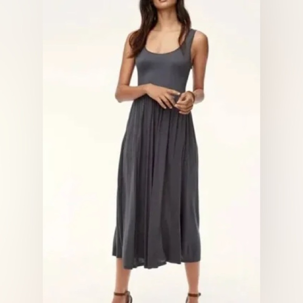 Wilfred Charcoal Gray Tank Midi Dress